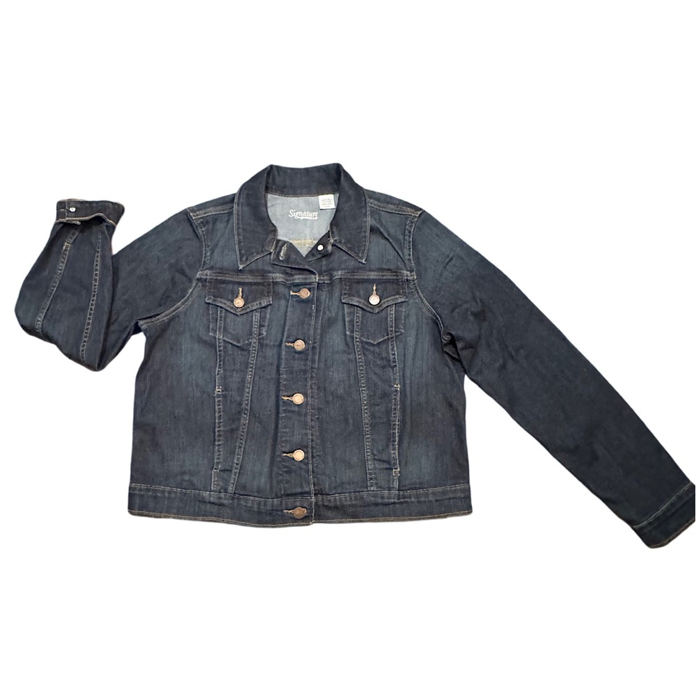 Signature by Levi Strauss & Co. Woman’s Original Trucker Jacket SZ XL Med Blue